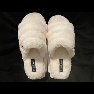 Bebe house slippers. NEVER WORN. BRAND NEW W/BOX.